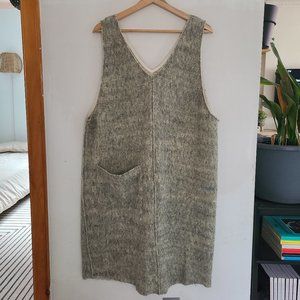 Fabric pinafore midi dress